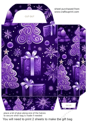 Purple Christmas gift bag N2