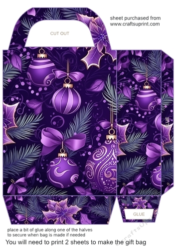 Purple Christmas gift bag N6