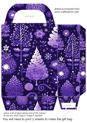 Purple Christmas gift bag N9