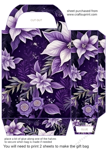 Purple Christmas gift bag N10