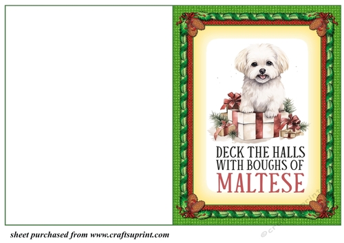 Christmas Maltese cut and fold card 