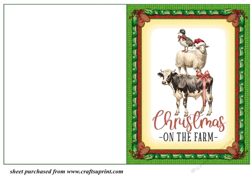Christmas on the farm cut and fold card 