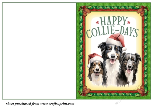 Happy Collie-Days cut and fold card 