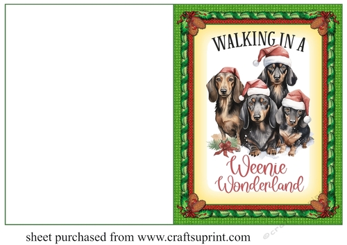 Walking in a Weenie Wonderland cut and fold card