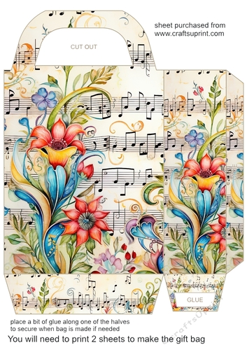 Floral notes gift bag 15