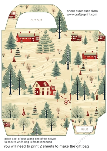 Vintage Christmas gift bag (green) 2