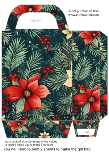 Vintage Christmas gift bag (green) 4