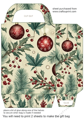 Vintage Christmas gift bag (green) 5