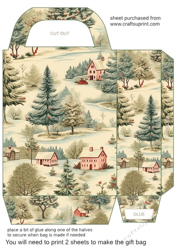 Vintage Christmas gift bag (green) 7