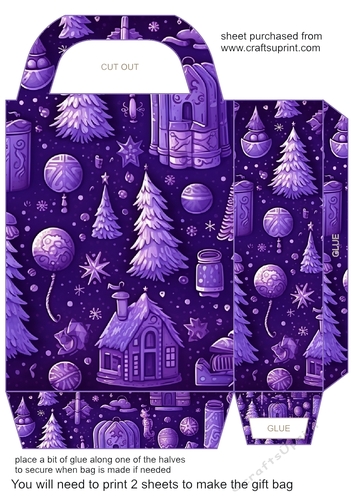 Purple Christmas gift bag n16