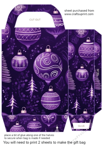 Purple Christmas gift bag n19