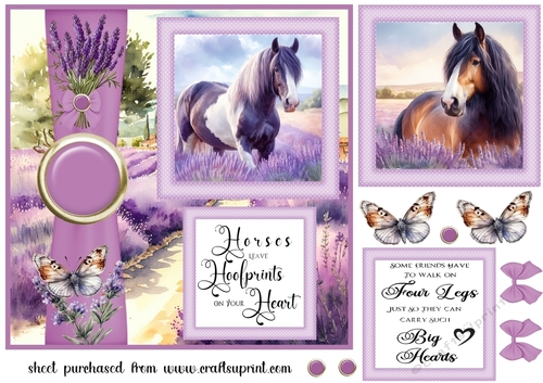 Lavender horse card front 4