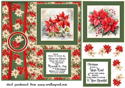 Winter poinsettia card front 1