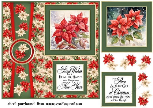 Winter poinsettia card front 3