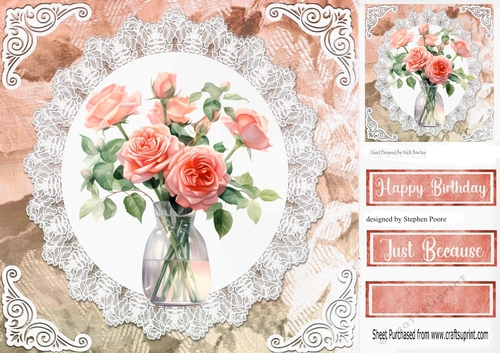 Peach roses card front 3
