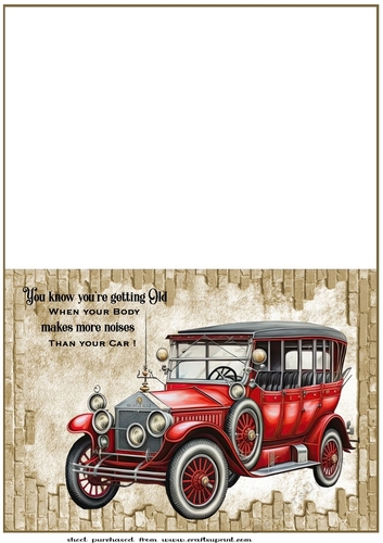 Classic car cut and fold card 2