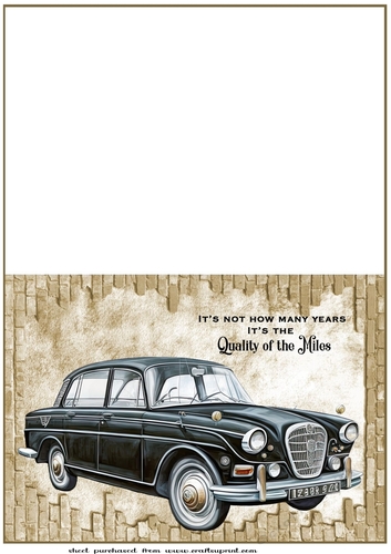 Classic car cut and fold card 3