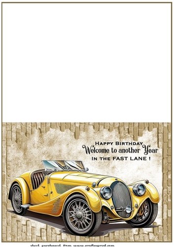 Classic car cut and fold card 7