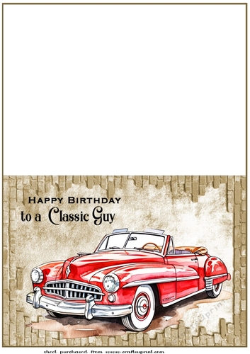 Classic car cut and fold card 8