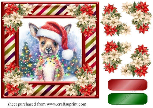 Christmas Kangaroo card front 5