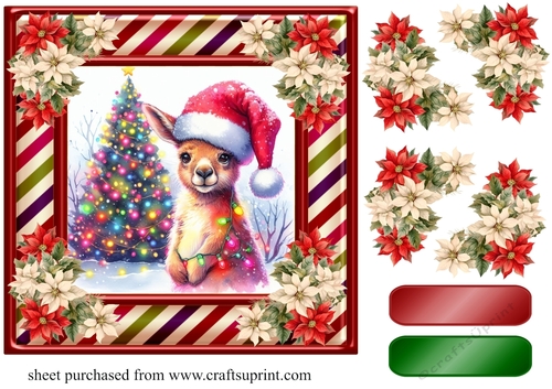Christmas Kangaroo card front 7