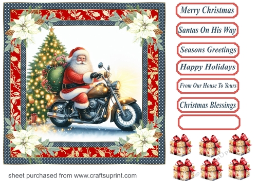 Santas on his way card front (motorbike) 3