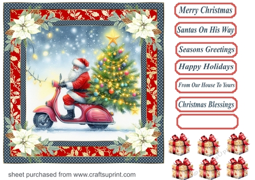 Santas on his way card front (motorbike) 7