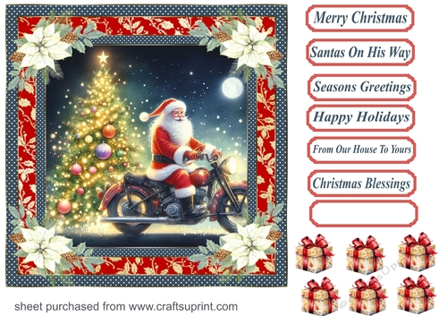 Santas on his way card front (motorbike) 8