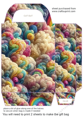 Fluffy rainbow clouds gift bag 1