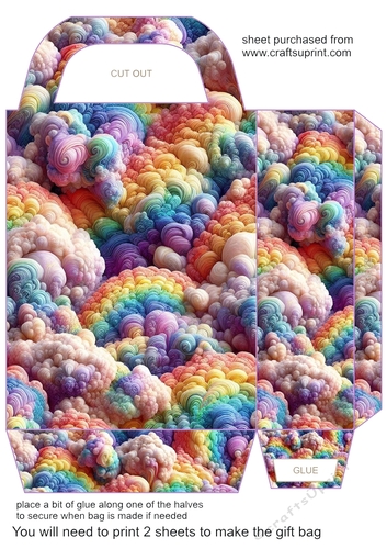 Fluffy rainbow clouds gift bag 6