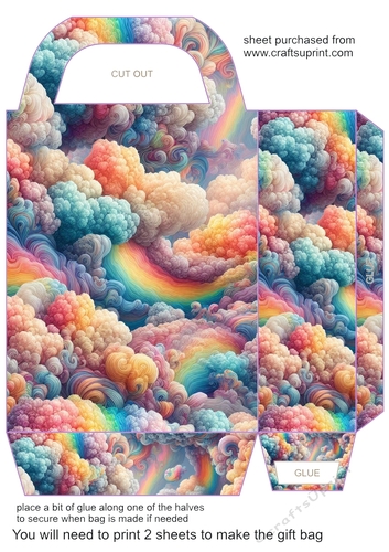 Fluffy rainbow clouds gift bag 8