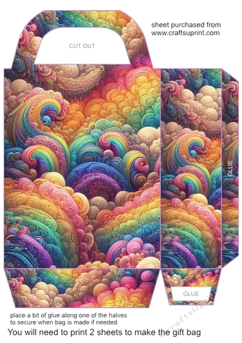 Fluffy rainbow clouds gift bag 9