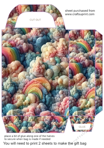Fluffy rainbow clouds gift bag 10