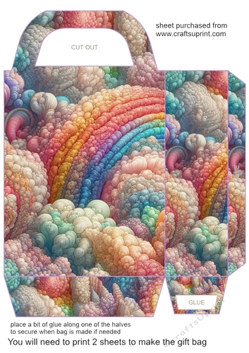 Fluffy rainbow clouds gift bag 11