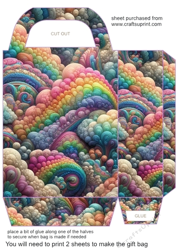 Fluffy rainbow clouds gift bag 13