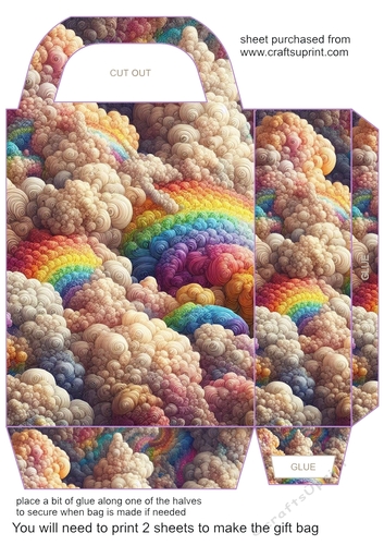 Fluffy rainbow clouds gift bag 14
