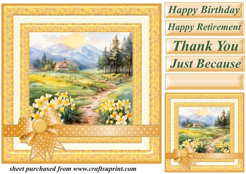 Daffodil scene card front 2