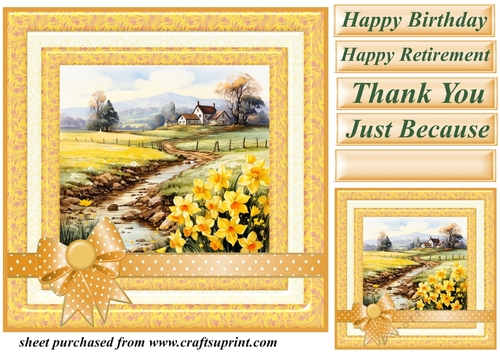 Daffodil scene card front 7