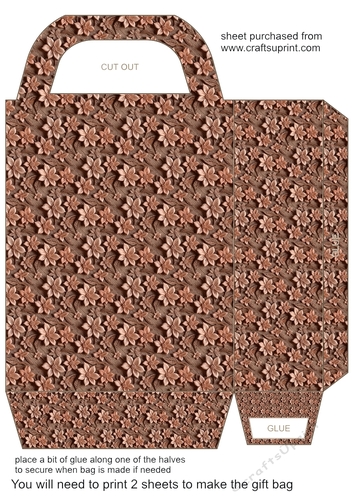 Floral wood gift bag 1