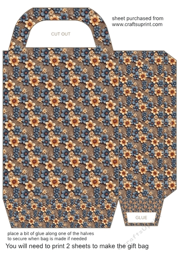 Floral wood gift bag 3