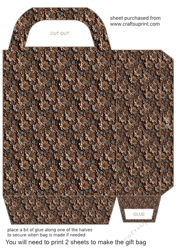Floral wood gift bag 10