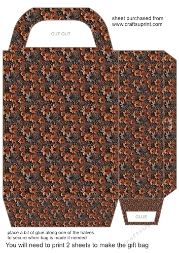 Floral wood gift bag 12