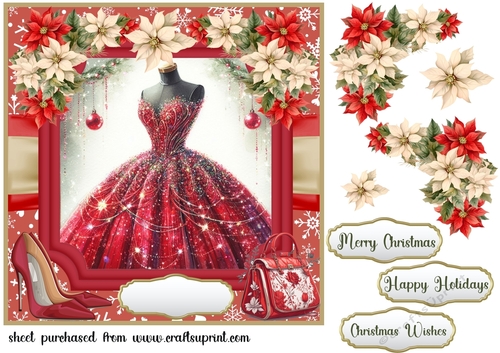 The Christmas dress card front 2