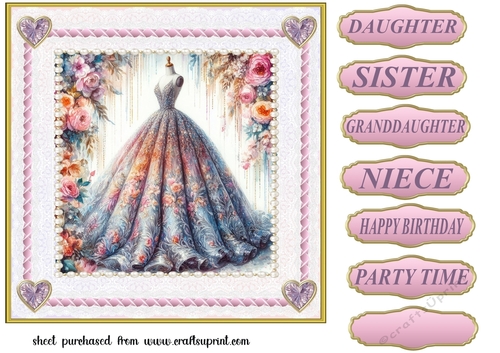 Ballgown card front 3