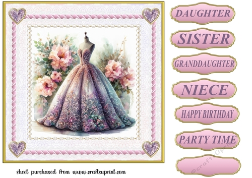 Ballgown card front 6