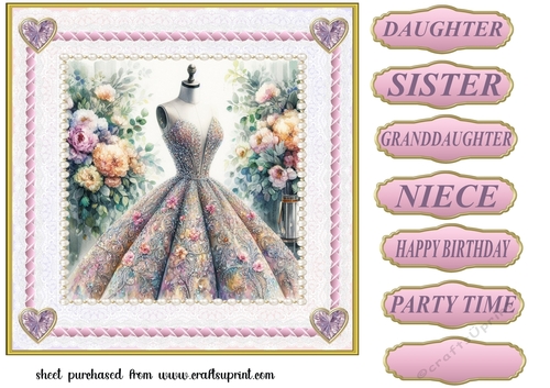 Ballgown card front 8