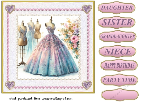 Ballgown card front 10