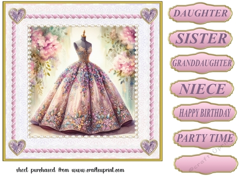 Ballgown card front 12