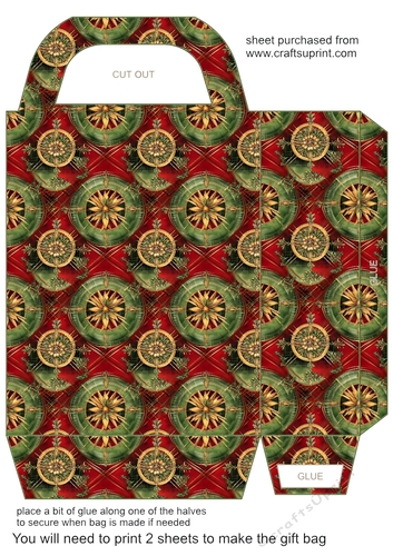 Red green and gold Christmas gift bag 7