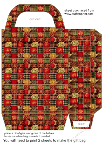Red green and gold Christmas gift bag 8